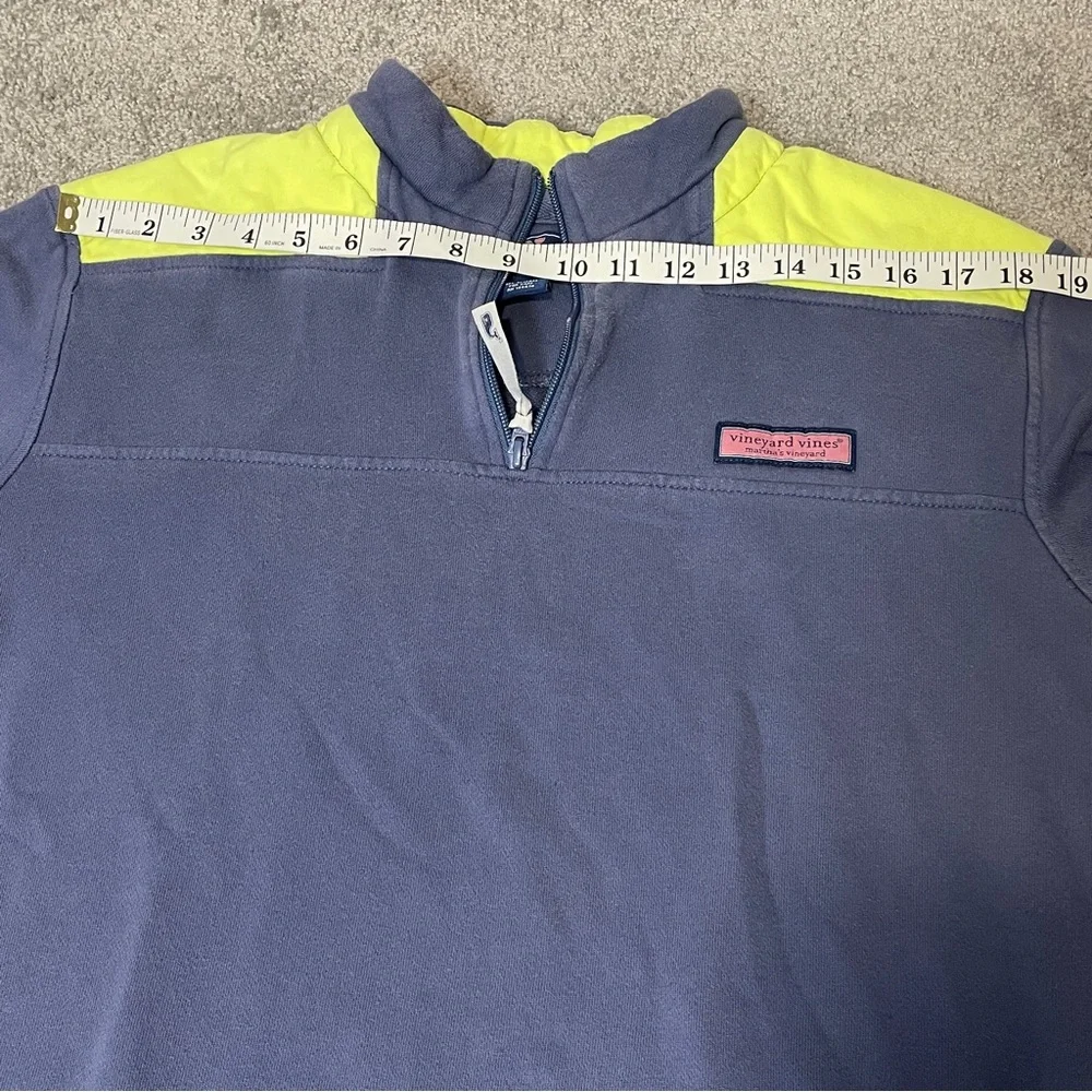 Vineyard‎ Vines Men's Quarter Zip Navy Neon Green Pullover Size Medium